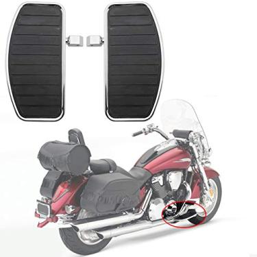 Imagem de Areyourshop Placa de chão para motocicleta frontal/traseira para Honda Shadow Aero 750 VT750Areyourshop Stripe Pad FP-201-Black~AS