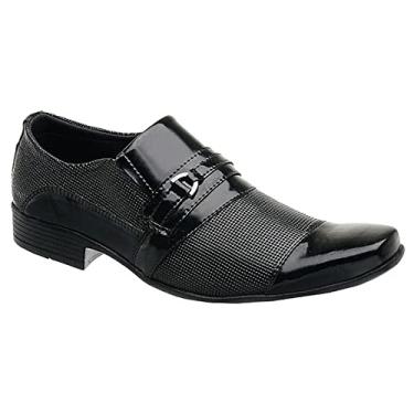 Imagem de Sapato Social Esporte Fino Masculino Sintético Verniz com Elástico Sanlorenzo 1021 Cor:Preto;Tamanho:38;Gênero:Masculino