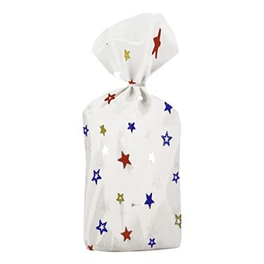 Imagem de Saco Celofane Estrelas Coloridas 7cm x 25cm - 50 Unidades