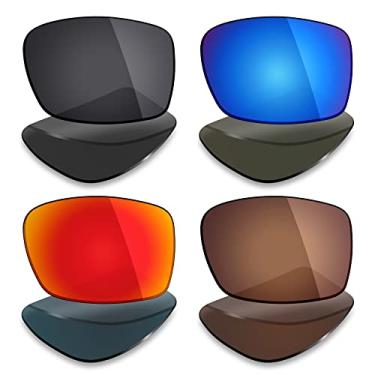 Imagem de Mryok 4 pares de lentes polarizadas de substituição para óculos de sol Costa Del Mar Reefton – preto furtivo/vermelho/azul gelo/marrom bronze