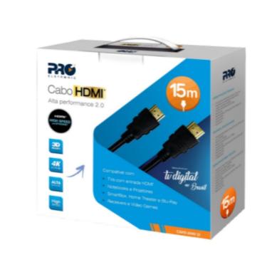 Imagem de Cabo HDMI Macho x Macho 2.0 4K 3D 15 Metros
