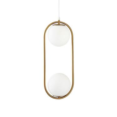 Imagem de Lustre Pendente Nordecor Globo Ring Duo 2105 Dourado E27 Bivolt
