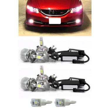 Imagem de Kit Lâmpada Super LED Honda Civic 2012 2013 2014 2015 Farol Baixo + Farol Milha + Lâmpada Pingo Total 6 Lâmpadas - Efeito Xenon