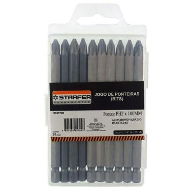 Imagem de Jogo 10 Bits Ponta Phillips 2 Parafusadeira 100Mm Starfer