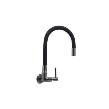 Imagem de Torneira Flexível Preta Bica Móvel Parede 1/4 Volta C34