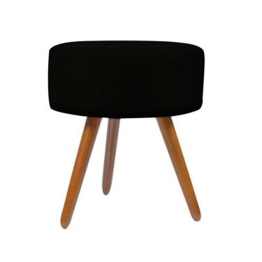 Imagem de Puff Magnus Redondo Decorativo Pé Palito Cor Preto