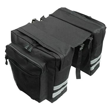 Imagem de LoveinDIY Bolsa de sela de armazenamento traseira para assento traseiro para bicicleta de ciclismo - preta, 31,5x31,5x23x16 cm