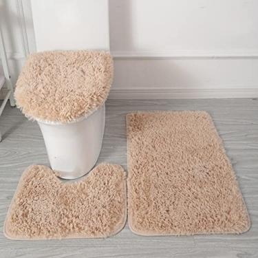 Imagem de 30 estilos 3 peças de pelúcia capa de vaso sanitário conjunto tapete antiderrapante antiestático macio para banheiro tapetes de chão resistentes ao desgaste, 9