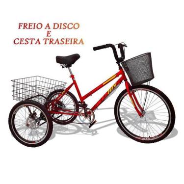 Imagem de Bicicleta Triciclo Deluxe Wendy Aro 26 Completo Vermelho