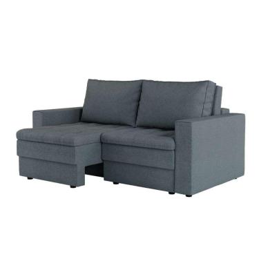 Imagem de sofá 3 lugares retrátil berna linho cinza 180 cm