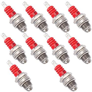 Imagem de SOAJEE 10 peças 3 velas de ignição de eletrodo L7T para 33cc 43cc 47cc 47cc 49cc 2-Stroke Mini Pocket Bike ATV Quad Scooter Trimmer Blower Chainsaw Brushcutter Strimmer Lawnmover Echo Wacker Kawasaki