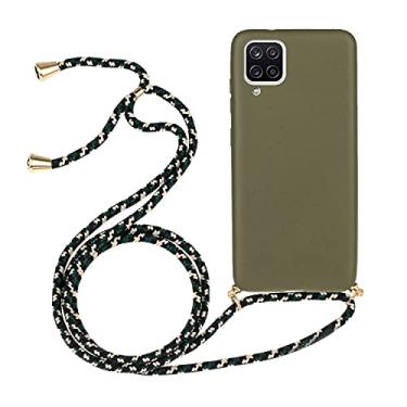 Imagem de Mobile phone accessories Para o material de palha de trigo Samsung for Galaxy A12 + estojo protetor de TPU com cordão phone case