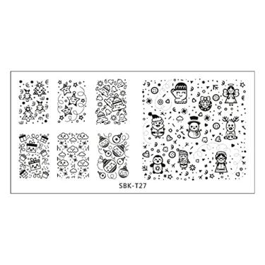 Imagem de Modelo De Carimbo De Unha Diy Impressão De Unhas De Unhas Estamplas De Estampagem Unhas Texture Texture Design Stamp Fool for Manicure Salon Home Halloween Natal