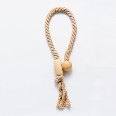 Imagem de 2 pçs/conjunto de corda de algodão fivela magnética fivela de cortina de cinto de algodão fivela de cortina moderna minimalista criativa fivela de cortina, café raso