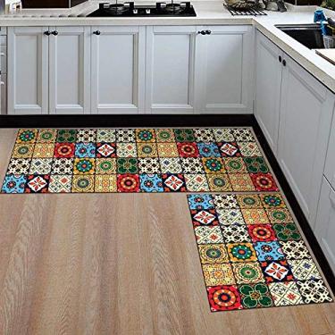 Imagem de SHENGANG Tapete de cozinha Antiderrapante Moderno Área Tapetes Sala de estar Varanda Banheiro Tapete Impresso Tapete Corredor Tapete de Banho, 11,40x60cm