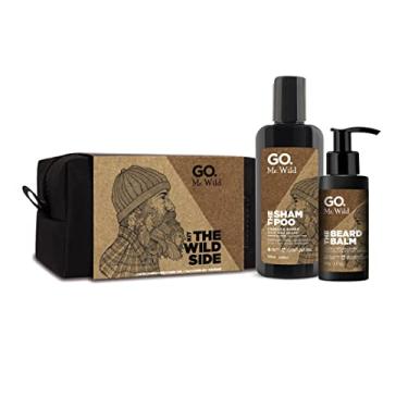 Imagem de Kit Necessaire Go Man linha Mr Wild - Shampoo + Balm de Barba + Necessaire de nylon exclusiva feita a mão, excelente presente