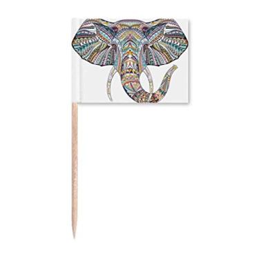 Imagem de Estilo mosaico colorido design de elefante, bandeiras marcadoras para decoração de festa