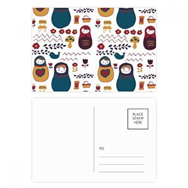 Imagem de Cartaz de flores de bonecas russas russas Matryoshka conjunto de cartão postal de aniversário cartão de agradecimento