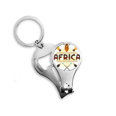 Imagem de África Fancy Text Totem Signs Nail Nipper Ring Chaveiro Abridor de Garrafas Cortador