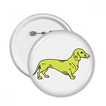 Imagem de Desenho animado cachorro ilustração amarela padrão pinos redondos crachá botão emblema decoração acessório 5 peças