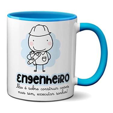 Imagem de Caneca Engenheiro Executar Sonhos Engenharia Por Amor (Azul)
