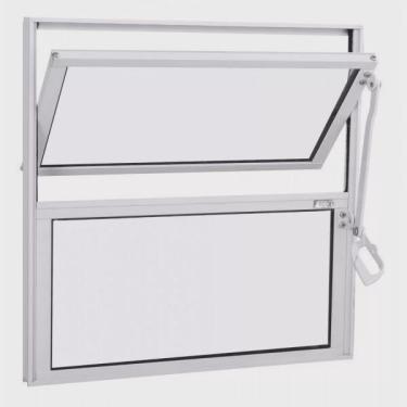 Imagem de Janela de Alumínio Basculante 40x40cm 2 Folhas 1 Fixa com Vidro Mini Boreal Integral Econ Astra