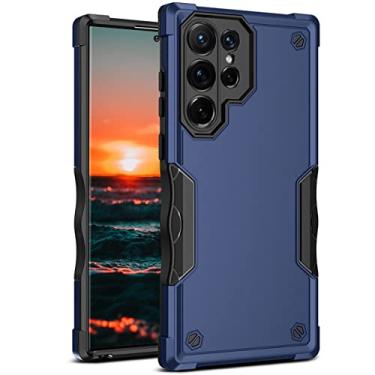Imagem de Capa para celular ultrafina à prova de choque para Samsung Galaxy S22 Ultra S21 FE S22 Plus A12 A22 A33 A73 A53 Capa resistente e resistente, azul, para Samsung A22 5G