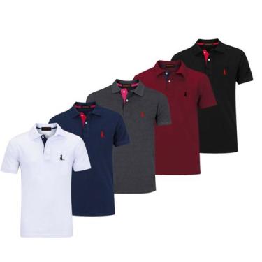 Imagem de Kit 3 Camisas Polo Original Blusa Camiseta Bordado Marca Top - Surikat