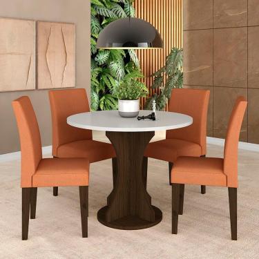 Imagem de Mesa Redonda Com 4 Cadeiras Pérsia 0,9 Imb/off/ter - Móveis Arapongas