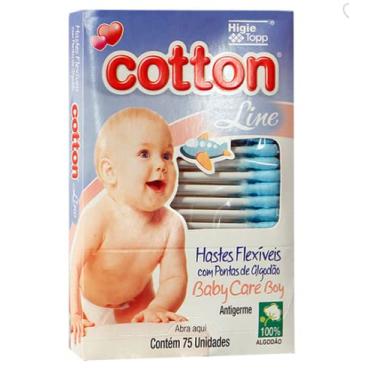 Imagem de HASTES FLEXÍVEIS 75 UNIDADES BABY CARE BOY COTTON