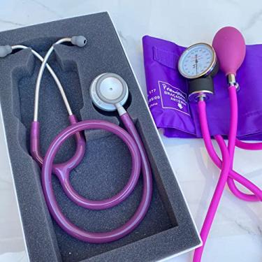 Imagem de Kit Estetoscópio Spirit Pro-Lite Violeta + Esfigmomanômetro Aparelho de Pressão Premium