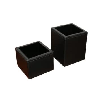 Imagem de Porta lápis e clips - Couro (Couro Preto - Linha Preta)