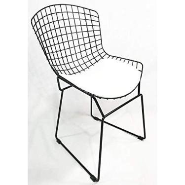Imagem de Cadeira BERTOIA Preta assento branco - Poltronas do Sul