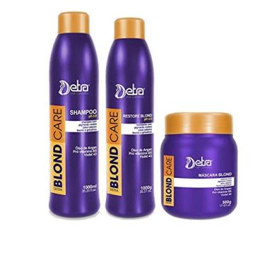 Imagem de Detra Blond Care Shampoo 1lt + Restore 1lt + Máscara 500g Gde - R