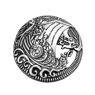 Imagem de DYNWAVE Broches Viking Vintage Casaco Pin Pagão Amuleto Joias Celtas Prata