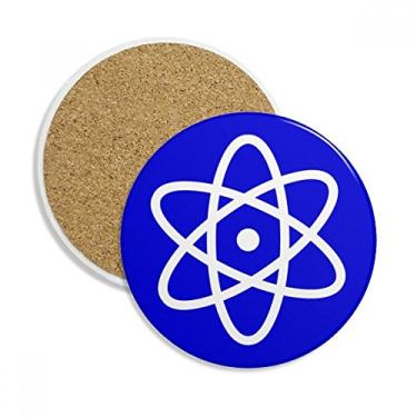 Imagem de Pacote Caneca de porta-copos quadrada azul para proteção de mesa, pedra absorvente