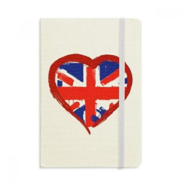 Imagem de Caderno de anotações com estampa de coração do Reino Unido e Inglaterra oficial em tecido capa dura