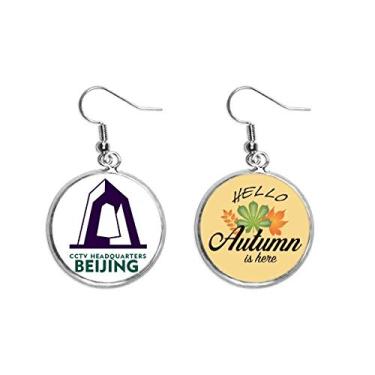 Imagem de Estação de CCTV de Turismo da Cidade de Pequim com Brinco de Folha de Outono
