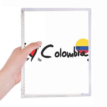 Imagem de I Love Colombia Palavra Bandeira Love Coração Ilustração Caderno Diário Folhas Soltas Recarregável Diário Papelaria