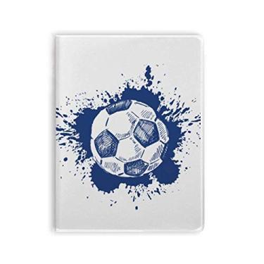 Imagem de Caderno de futebol azul com desenho de tinta, capa de chiclete, diário de capa macia