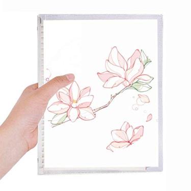 Imagem de Caderno de folhas de árvore de pêssego em aquarela com folhas soltas diário recarregável