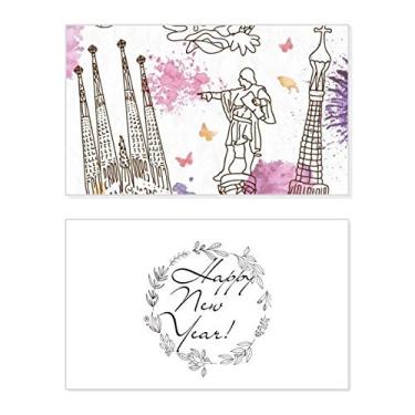 Imagem de Estátua de futebol da Catedral de Barcelona, Espanha, Festival de Ano Novo, Cartão de felicitações, Mensagem de Abençoamento Presente