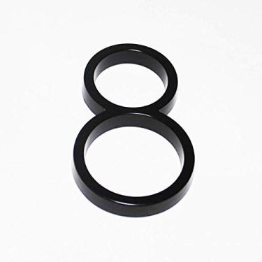 Imagem de Número de casa flutuante 3D preto de 12,7 cm 0-9 alfabeto moderno AB número de porta para casa ao ar livre, placa de sinalização, liga, durável, à prova de intempéries