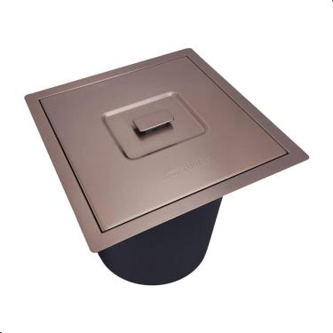 Imagem de Lixeira De Embutir Em Aco Inox Com Acabamento Escovado Rose- Lac0003-C