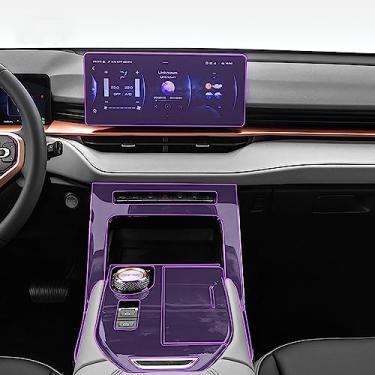 Imagem de LAVIYE Filme interior do carro painel de instrumentos placa de piano console central de deslocamento Anti-risco transparente TPU PPF Filme, para GWM Haval H6 2021-2023