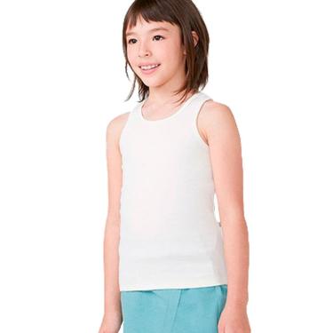 Imagem de Regata Básica Infantil Menina Em Ribana Branco 001