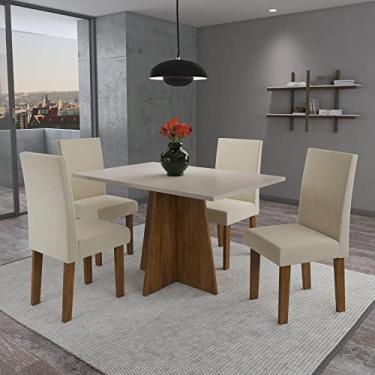 Imagem de Conjunto Sala de Jantar Florence 1 Mesa 120cm com 4 Cadeiras Vênus Viero Móveis