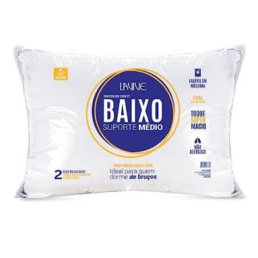Imagem de Travesseiro 70cm x 50cm Baixo Fibra Siliconizada Extra Macia Percal De Poliéster - Lavive