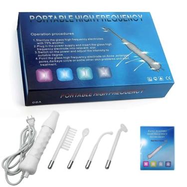 Imagem de Aparelho Tratamento Limpeza Pele Cabelo Espinhas Alta Frequencia Portatil Bivolt Com 4 Eletrodos