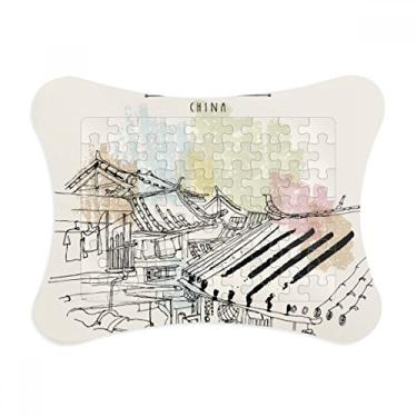 Imagem de Moldura de quebra-cabeça de decoração de quadro da vida casual em Lijiang da China